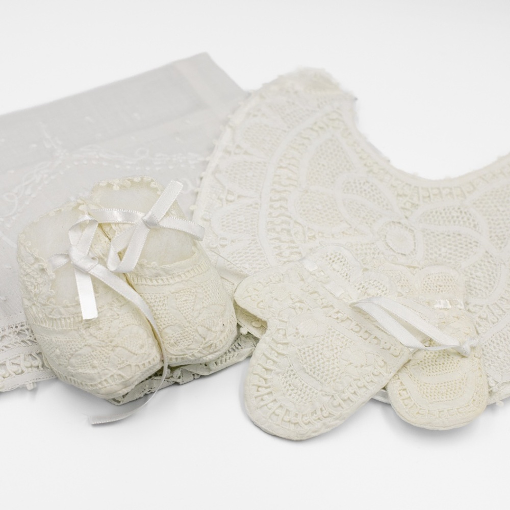 Handmade Baptism Set Lace NWT made in Brazil | Batizado Lace Christening Set - Picture 6 of 7
